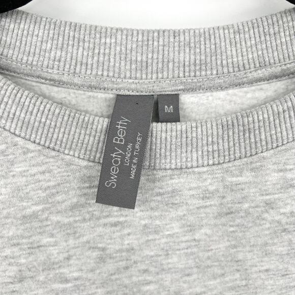 Sweaty Betty Gray Crop Crewneck Sweatshirt Women's Medium - Picture 5 of 8